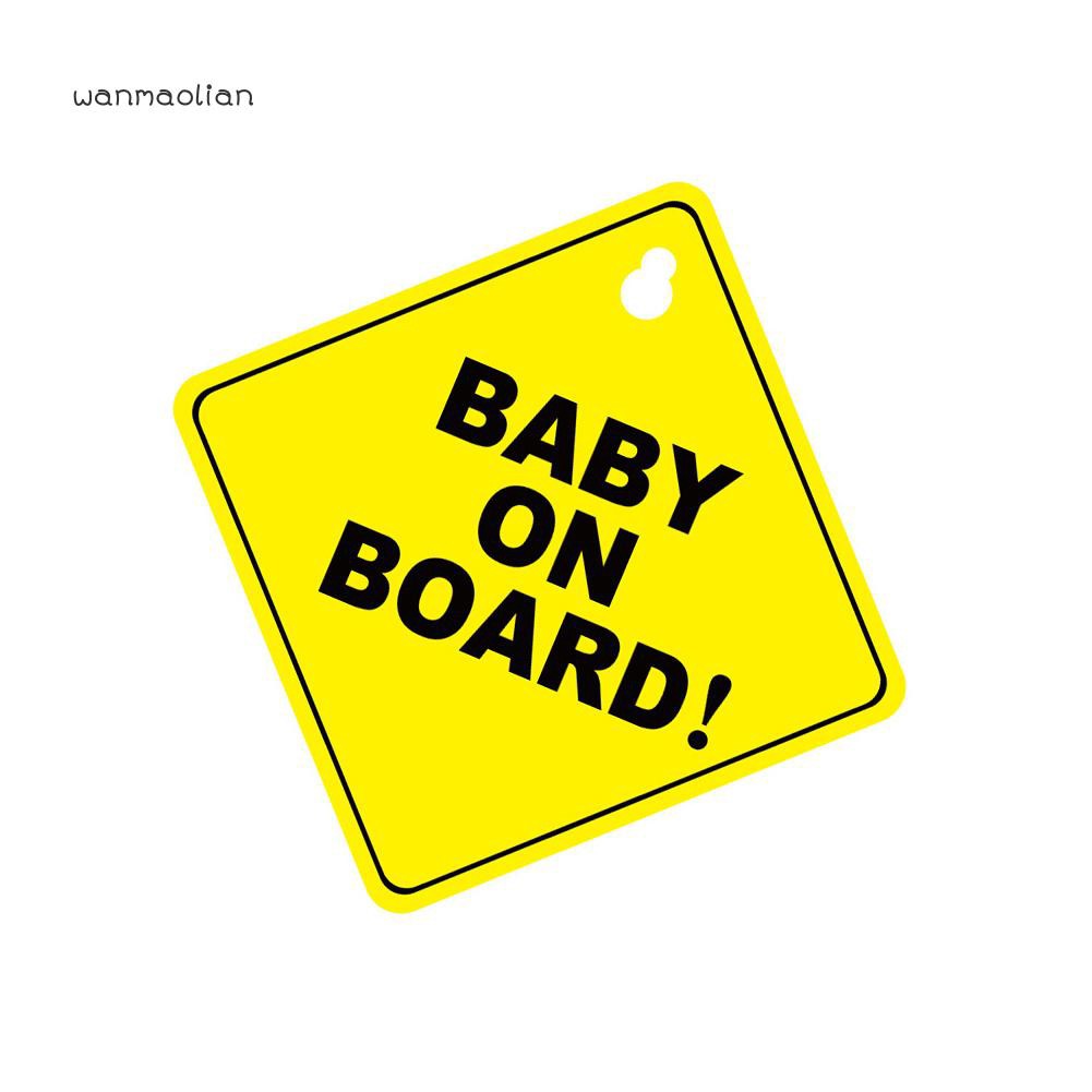 ★Miếng Dán Trang Trí Xe Hơi In Chữ Baby On Board WarnSafety