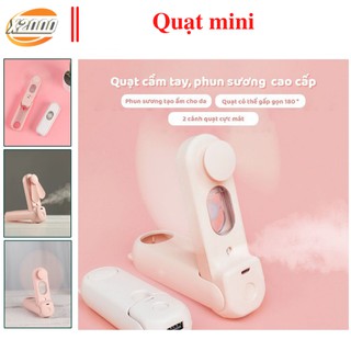 Quạt mini đa năng 3 chế độ, Quạt cầm tay sạc pin tích điện có chế độ phun sương tạo đổ ẩm 2 trong 1