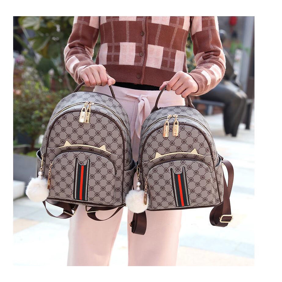 Balo CHUWANGLIN da PU in họa tiết chữ cái thời trang cho nữ