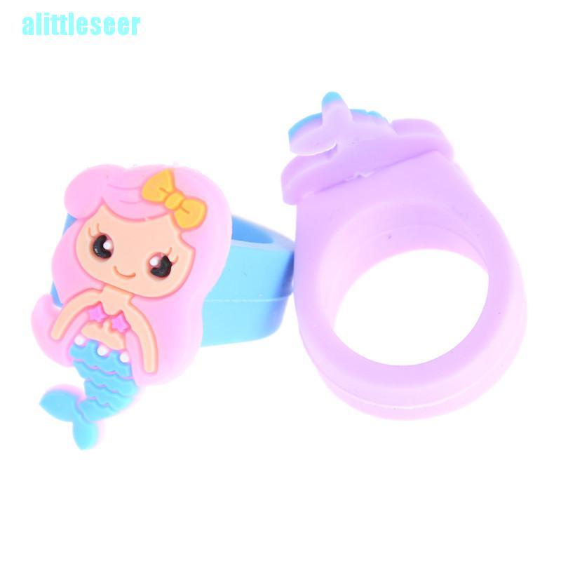 Set 5 Nhẫn Silicone Hình Nàng Tiên Cá Cho Bé