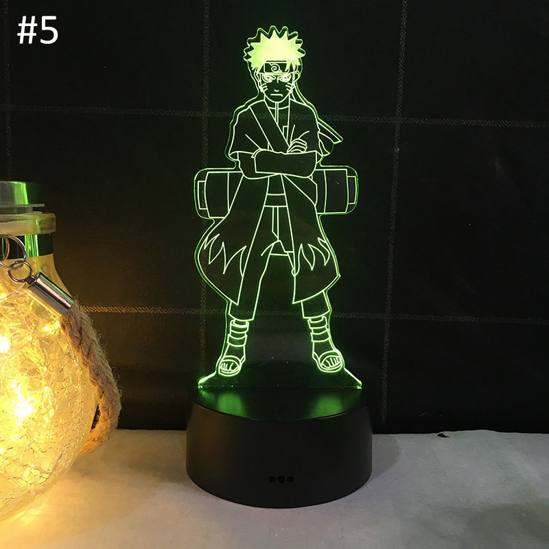 Đèn ngủ thiết kế hình nhân vật hoạt hình Naruto thay đổi màu sắc cảm ứng được tiện lợi