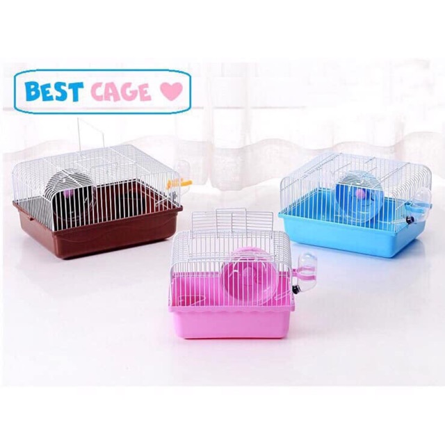 Lồng nuôi xách tay mini khay cao, chuồng sắt có phụ kiện nuôi thú cưng: hamster, sóc...Kitty Pet Shop BMT