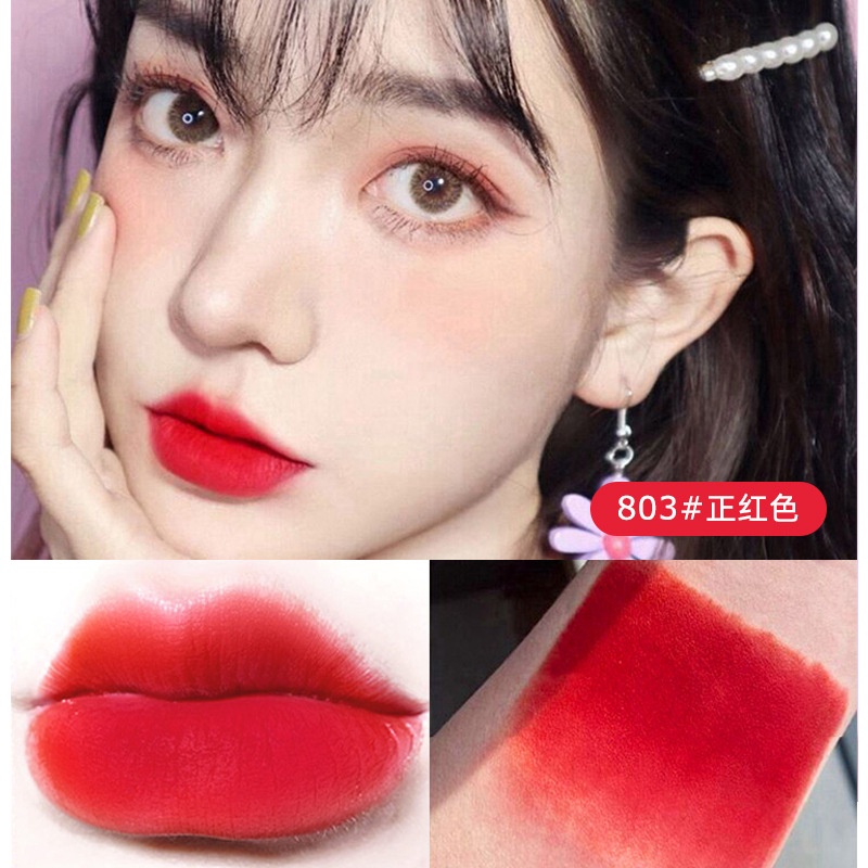 MINSHZEE Velvet Air Lip Glaze Matte Female Student Lipstick Honey Air Lip Gloss