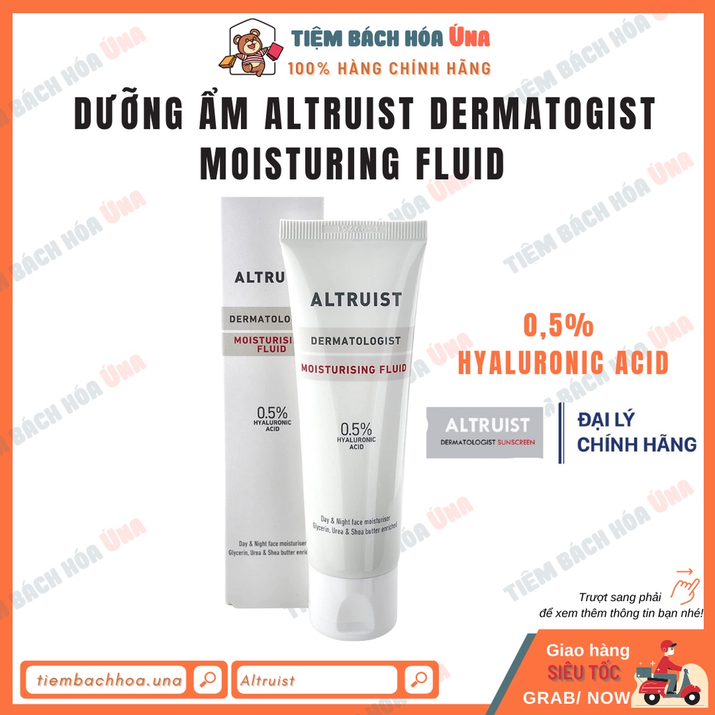 Kem dưỡng ẩm cấp nước Altruist 0,5% HYALURONIC ACID HA Dermatogist moisturing fluid cho da khô 50ml