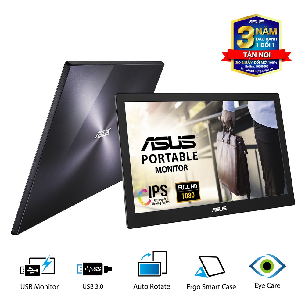 [Mã ELHASALE1TR giảm 5% đơn 3TR] Màn Hình Di Động ASUS MB169B+/BR+ 15.6'' Full HD (1920x1080) IPS Nhỏ Gọn (Ko Cảm Ứng)