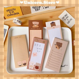 Giấy note, giấy ghi chú hình gấu dễ thương Unicorn Store