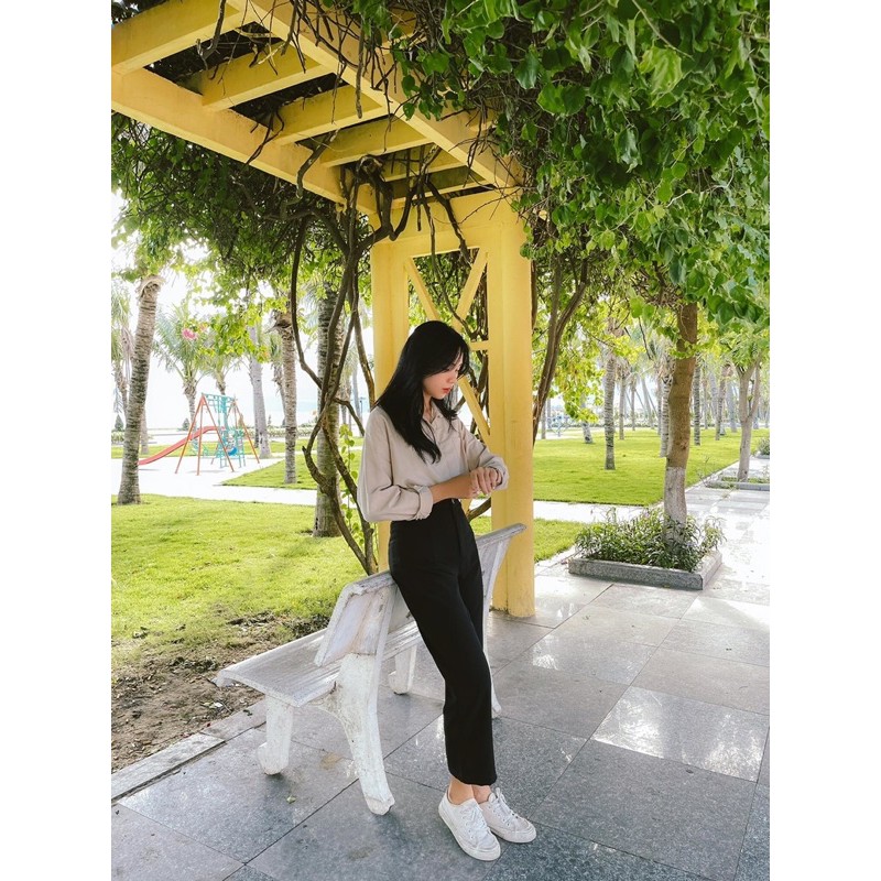 Quần tây đen có nắp túi | BigBuy360 - bigbuy360.vn