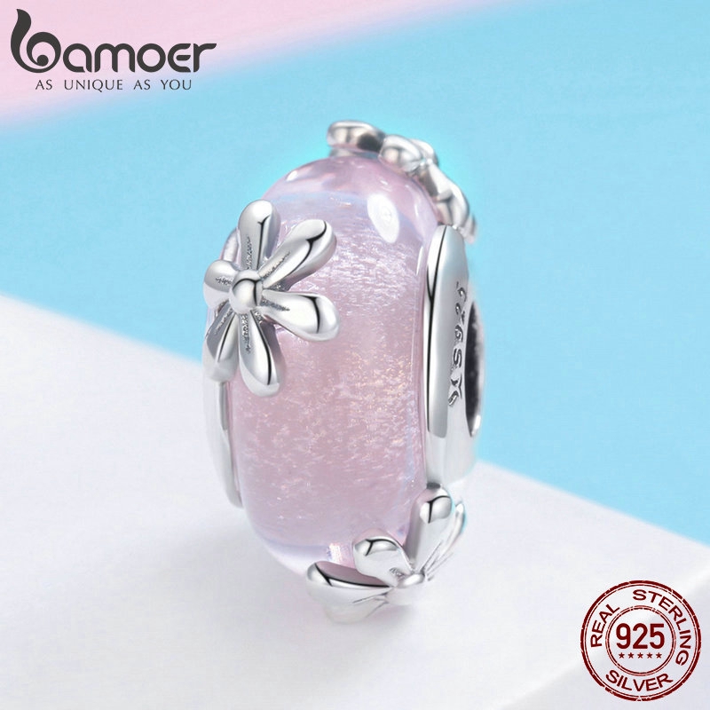 Hạt Charm Bamoer Chất Liệu Thủy Tinh Trang Trí Hoa Cao Cấp Dùng Làm Vòng Tay Xinh Xắn SCC860