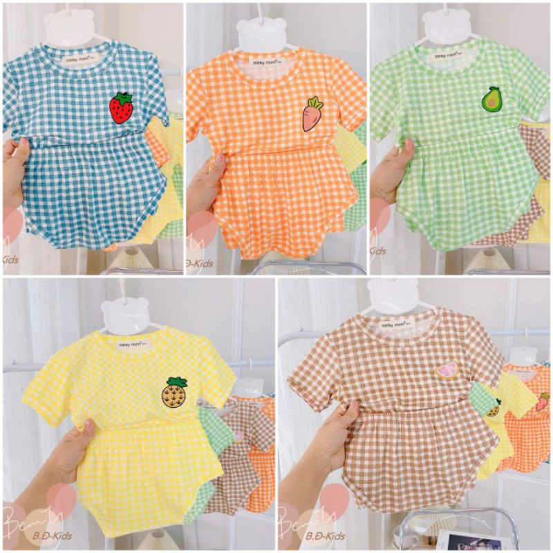 Bộ ngắn tay quần chip siêu mát cho bé sơ sinh -14 kí