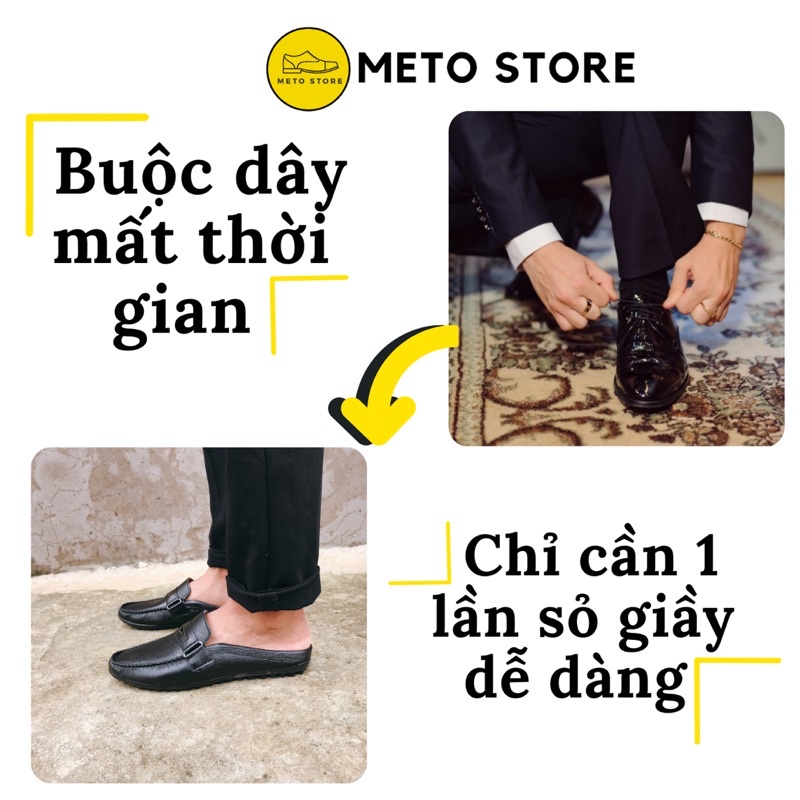 Giày Sục da nam cao cấp, Sục da bò nam hàng xuất Tại Xưởng METO( THỬ LỬA)