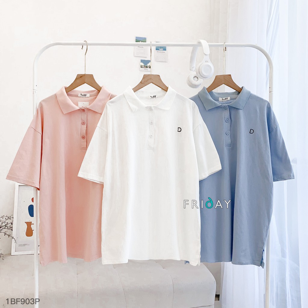 Áo phông polo thêu chữ D ngực Friday | BigBuy360 - bigbuy360.vn