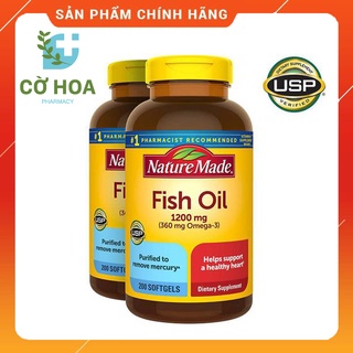 Viên dầu cá Omega 3 Nature Made Fish Oil 1200 mg - Hộp 200 viên