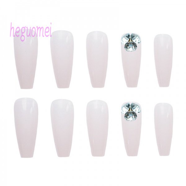Set 24 Móng Tay Giả Đính Đá Họa Tiết Công Chúa Băng Giá