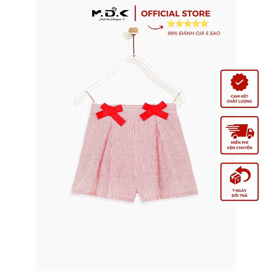 Quần short bé gái M.D.K Bow Stripe M.D.K - xinh xắn, đáng yêu