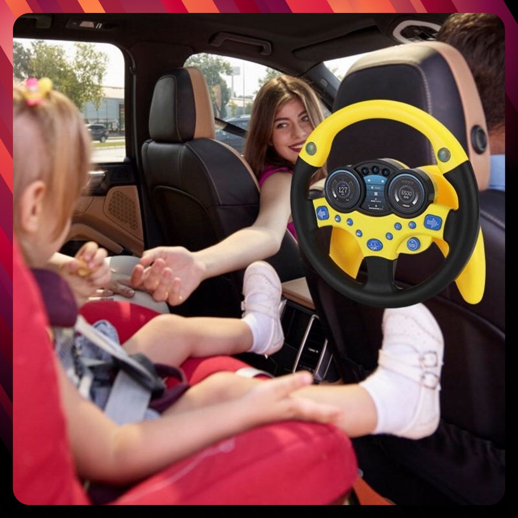 Vô lăng đồ chơi cho bé có nhạc, có đèn – Vô lăng gắn xe ô tô, xe hơi kèm âm thanh vui nhộn cho trẻ em DC013