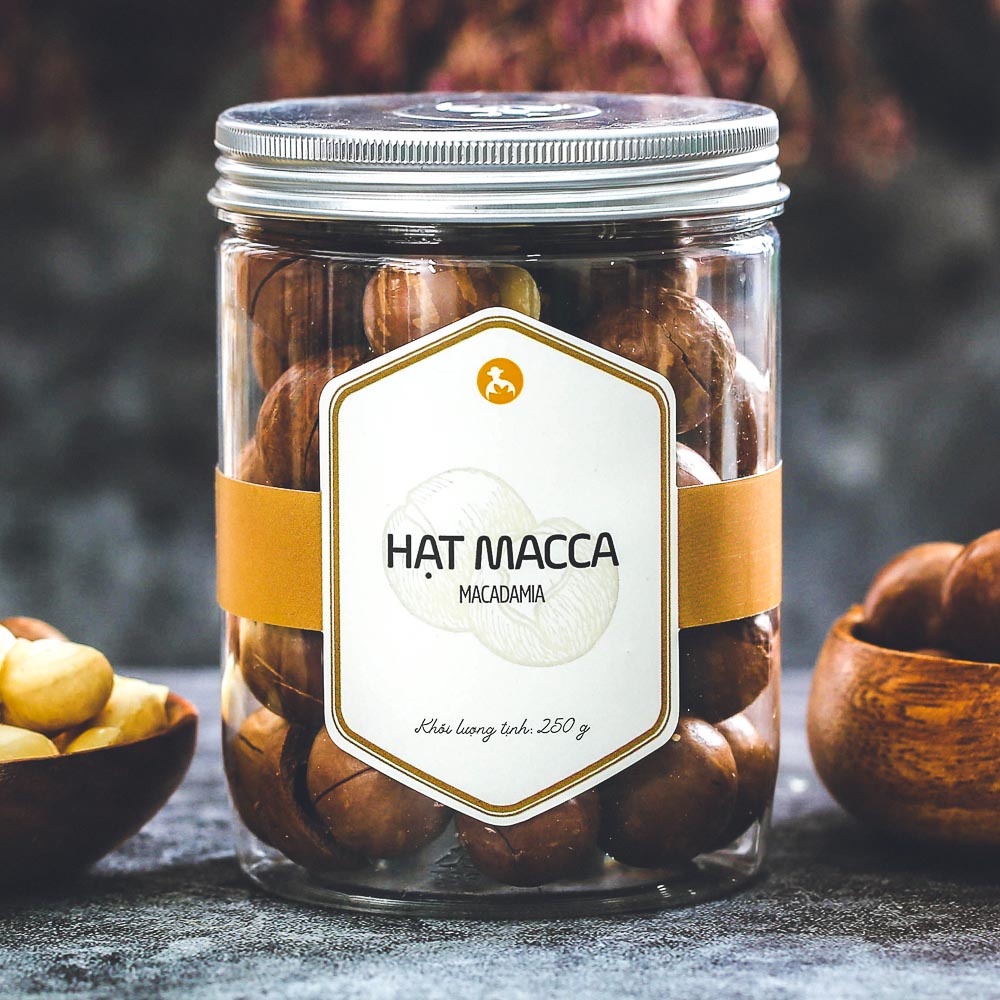 Hạt macca L'angfarm, 250g, hũ, mẫu nắp nhôm