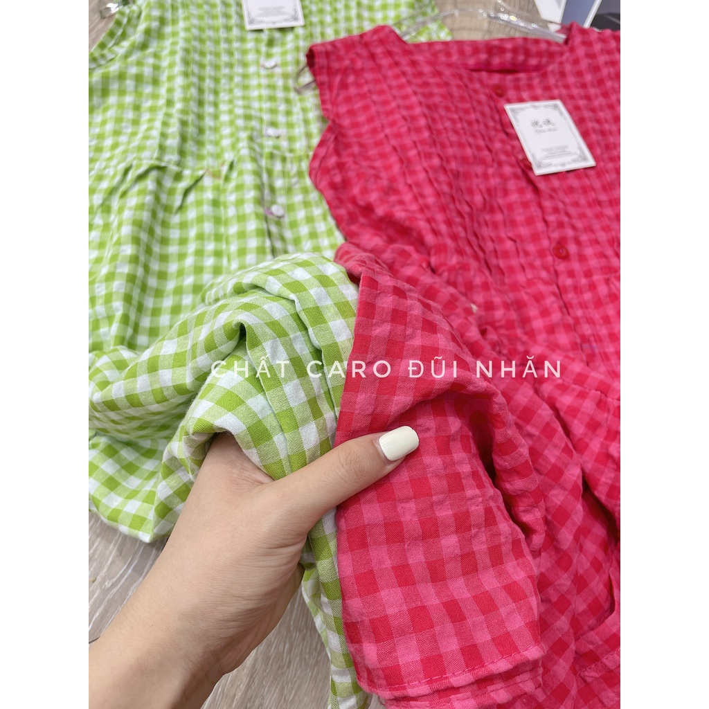 Váy Sát Nách Kẻ Caro Dáng Suông PEONYB Nữ [FREESHIP] Đầm midi dài kiểu bánh bèo tiểu thư hotgirl mặc đi biển hàn quốc