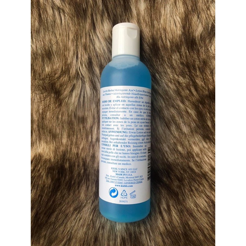 Toner Blue Astringent Herbal Lotion Kiểm soát dầu cho da dầu và mụn Kiehl