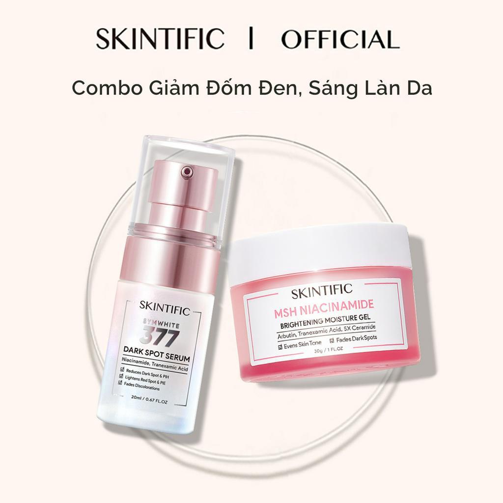 Combo giảm đốm đen, sáng da SKINTIFIC gồm Serum giảm đốm đen 20ml + Gel dưỡng sáng da MSH Niacinamide 30g