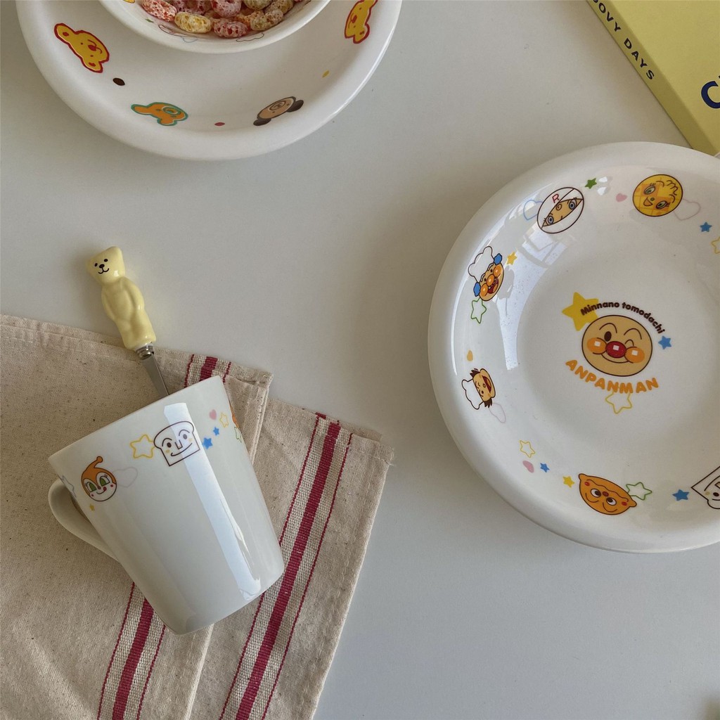 Cốc, dĩa sứ tráng men Miki house và Anpanman