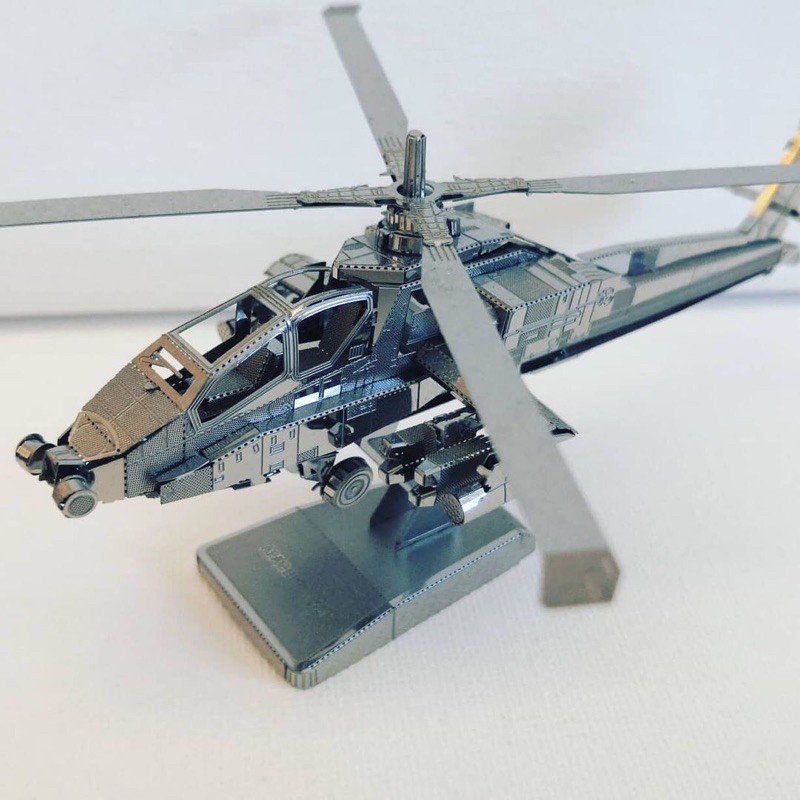 Mô Hình Lắp Ghép 3D Kim Loại Tự Ráp Trực Thăng Tấn Công Boeing AH-64 Apache Lục quân Mỹ  - Chưa Lắp