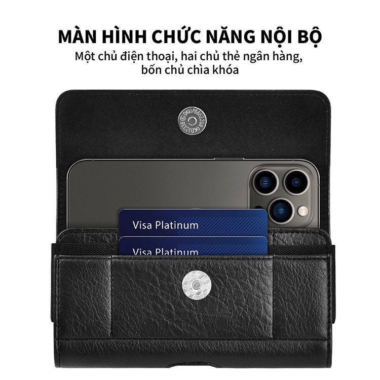 Túi đeo thắt lưng bằng da PU đựng đIện thoại thích hợp cho iPhone13/12/11ProMax 8P 7P Samsung Huawei