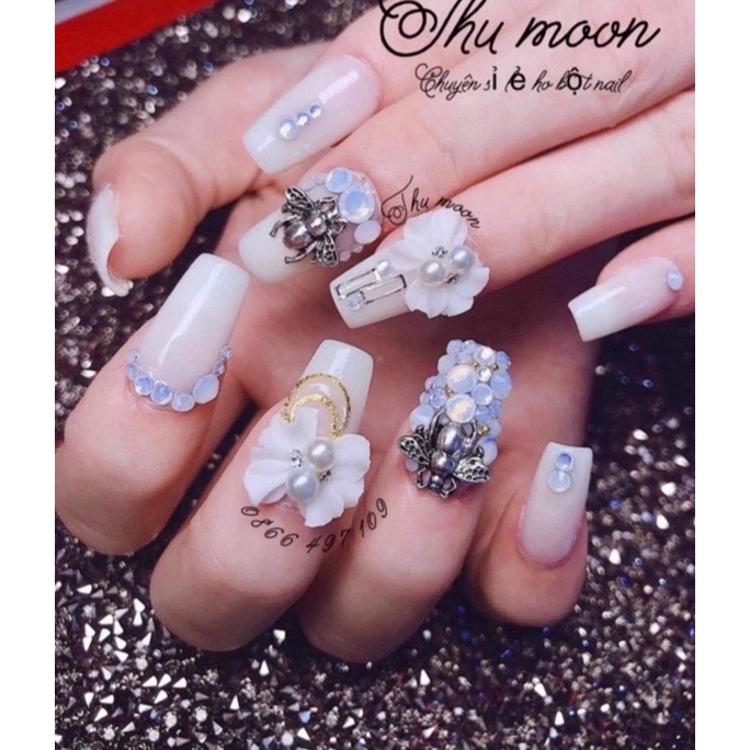 hoa bột ôm móng nơ bột