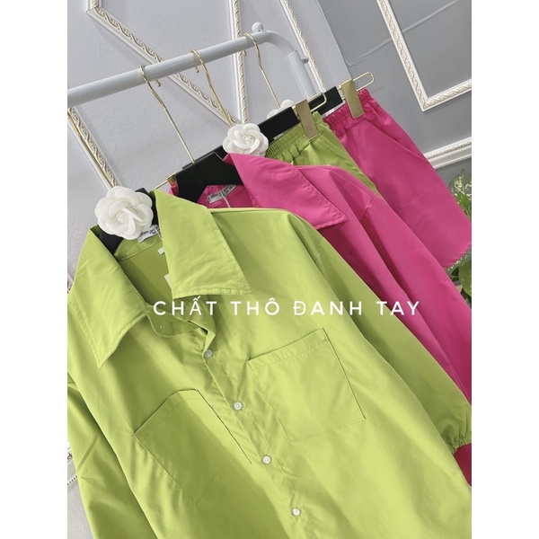 Set bộ sơ mi thụng