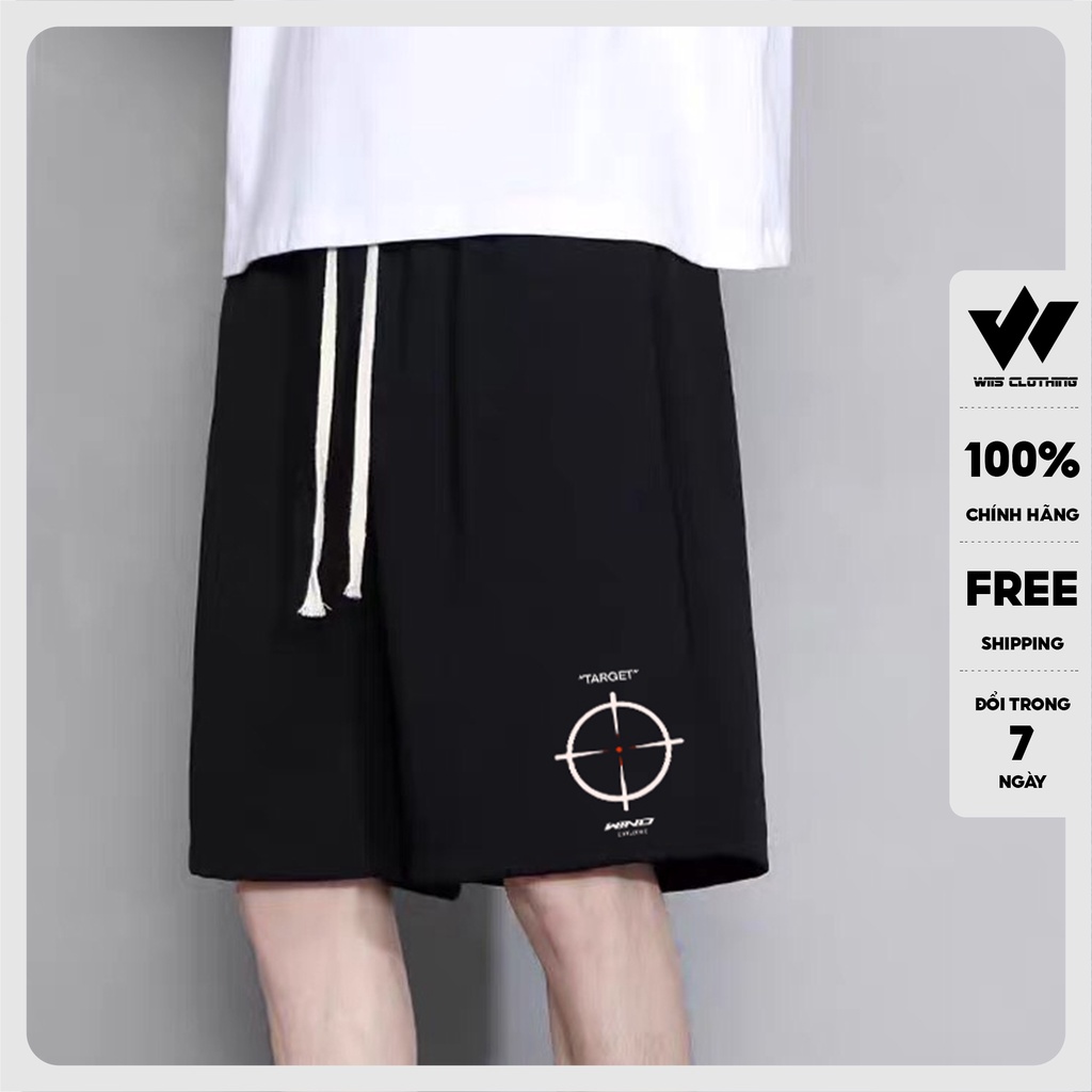 Quần short thun nam ống rộng WIIS unisex TARGET quần đùi lửng thời trang nam nữ ulzzang
