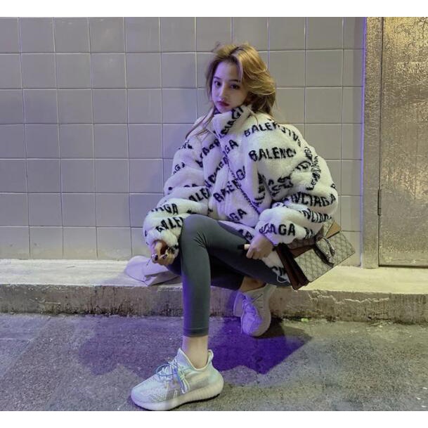 BALENCIAGA Mới Áo Khoác Lông Cừu Có Khóa Kéo Cho Nữ