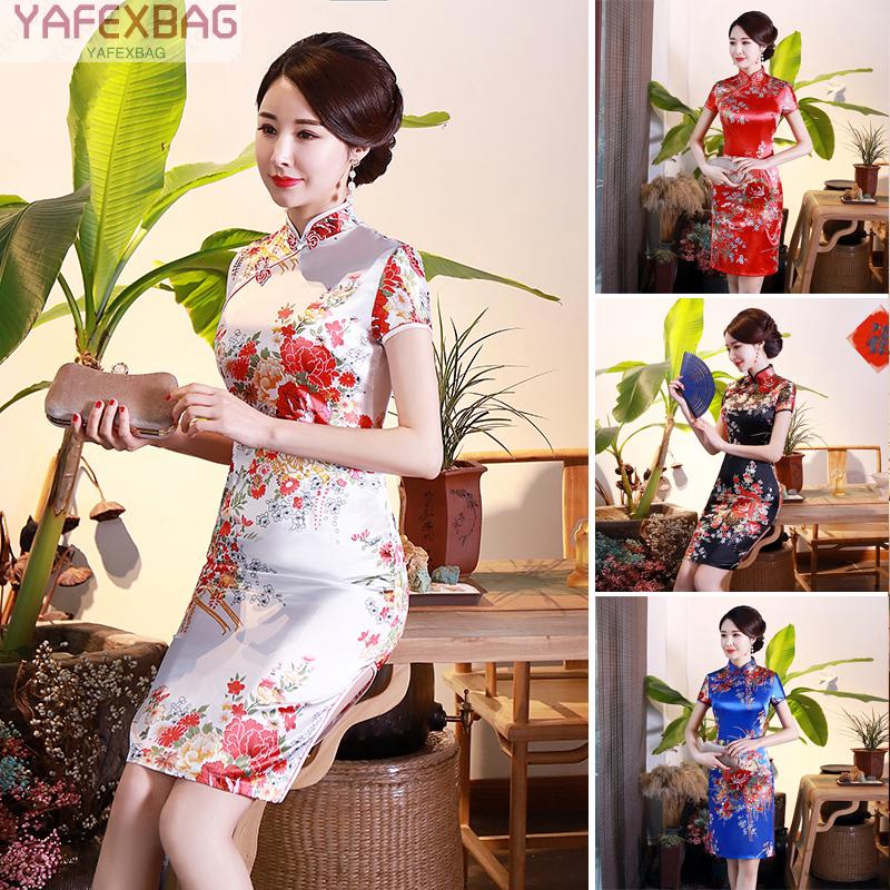 Đầm tay ngắn dáng dài thời trang trung hoa cho nữ