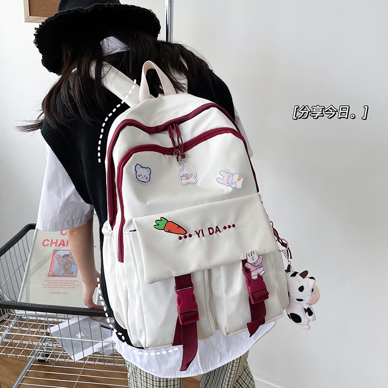 Ba Lô Đi Học Sức Chứa Lớn Phong Cách Harajuku Nhật Bản Đơn Giản Mới Cho Nữ