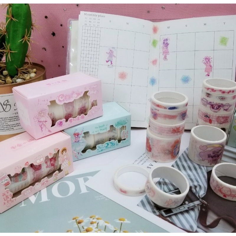 Hộp washitape 6 cuộn mã QSI-02