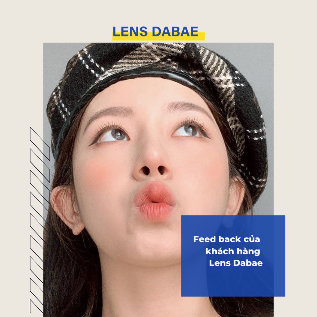 lens mắt cận tự nhiên trong veo XÁM TRONG GRAY kính áp tròng Hàn Quốc DABAE