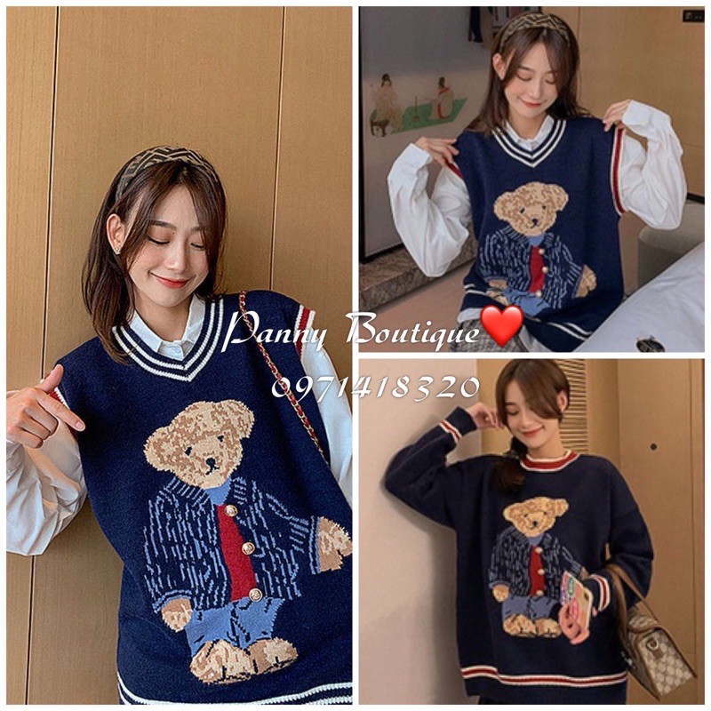 [Order có ảnh thật ] Áo len gile gấu nữ sinh 🐻♥️, style ulzzang Hàn Quốc 🌻 Panny Boutique 🌻