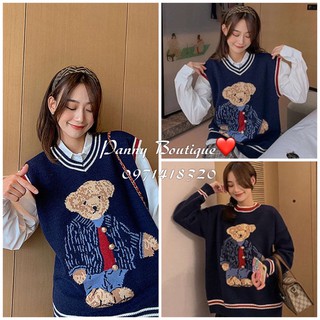 Áo len gấu nữ sinh, style ulzzang Hàn Quốc 🌻 Panny Boutique🌻
