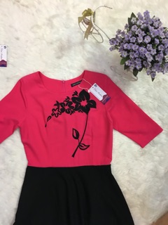 (đã cập nhật)Váy liền thêu hoa công sở M14