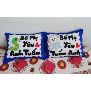 3 gối handmade rắn, khỉ, cậu bé