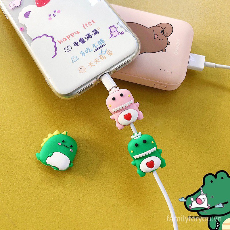 Họa Tiết Hoạt Hình Dễ Thương Bảo Vệ Cáp Cáp Cắn Dòng Dữ Liệu Dây Bảo Vệ Aó Gió Bao Sạc USB Typec