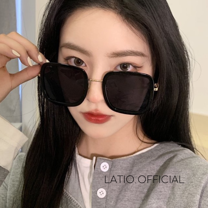 Kính mát nữ LATIO kính râm thời trang 2023 mắt vuông sang chảnh kết hợp mắt kính chống tia UV KM62