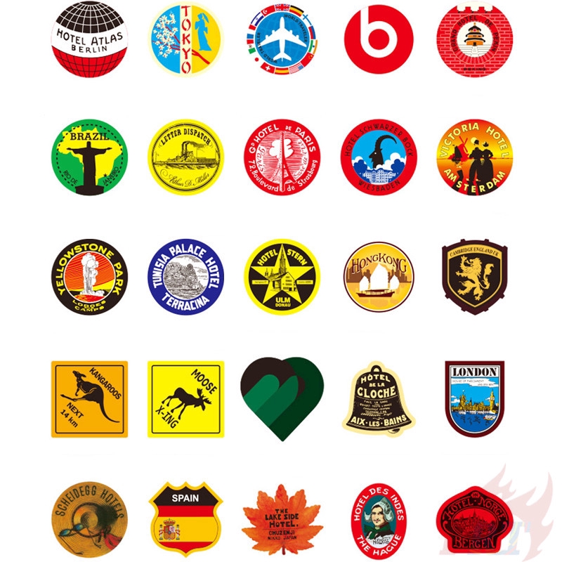 Bộ 100 Cái/Bộ ❉ Hình Dán Phong Cảnh Thành Phố Độc Đáo 01 - City ❉ Sticker Dán Trang Trí Đa Dạng Thời Trang