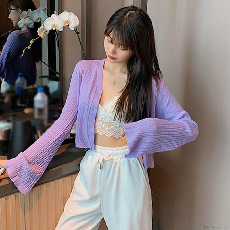 [Baywellfashion]Áo Khoác Cardigan Tay Loe Siêu Nhẹ Chống Nắng Thời Trang Cho Nữ | BigBuy360 - bigbuy360.vn