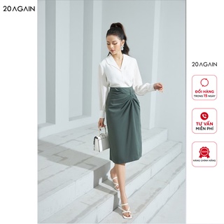 Chân váy dài công sở xoắn eo 20AGAIN JDA1485