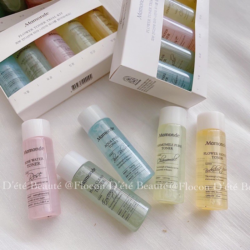 Set 5 chai toner Mamonde mini 25ml/chai