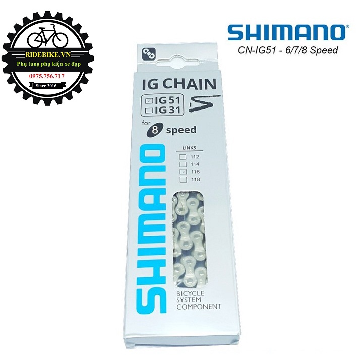 Xích sên xe đạp Shimano IG51 8 Speed
