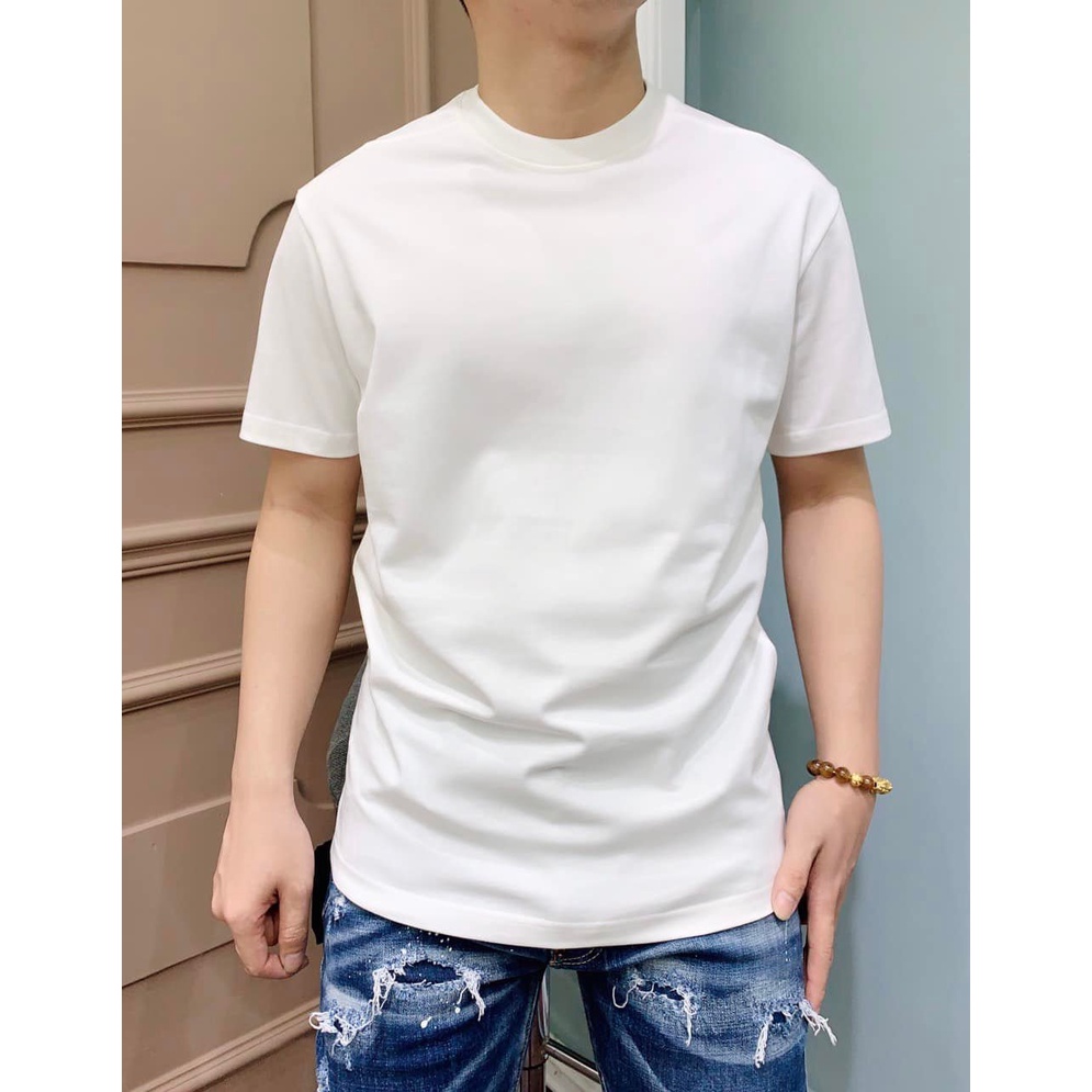 Áo phông trơn Nam cổ tròn Cao Cấp vải Cotton dễ phối đồ màu Trắng