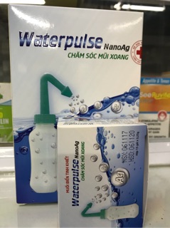 Bình rửa mũi Waterpulse Nano bạc tặng kèm muối nano bạc