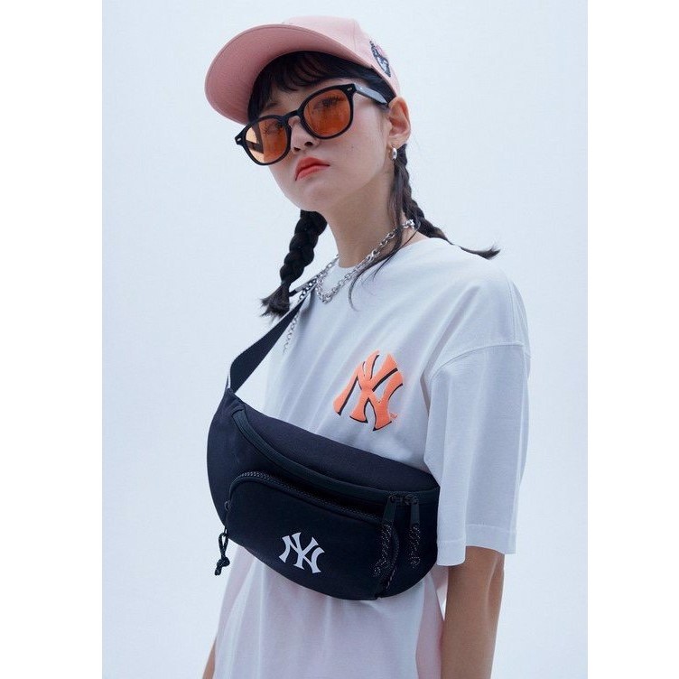 ⚡️ Túi bao tử , túi đeo chéo M.L.B NY Seamball Waist Bag - Black HÀNG  XUẤT DƯ FULL TEM TAG