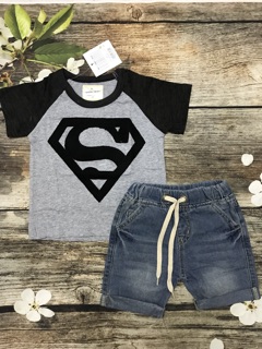 Set bộ siêu nhân quần jeans Jumping Beans