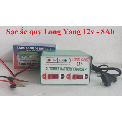 Máy sạc bình Ac Quy, Sạc Acquy 12V Nguồn Xung ổn Định Thích Hợp Sạc Bình Khô Và Bình Nước 6V ,12V, 8Ah